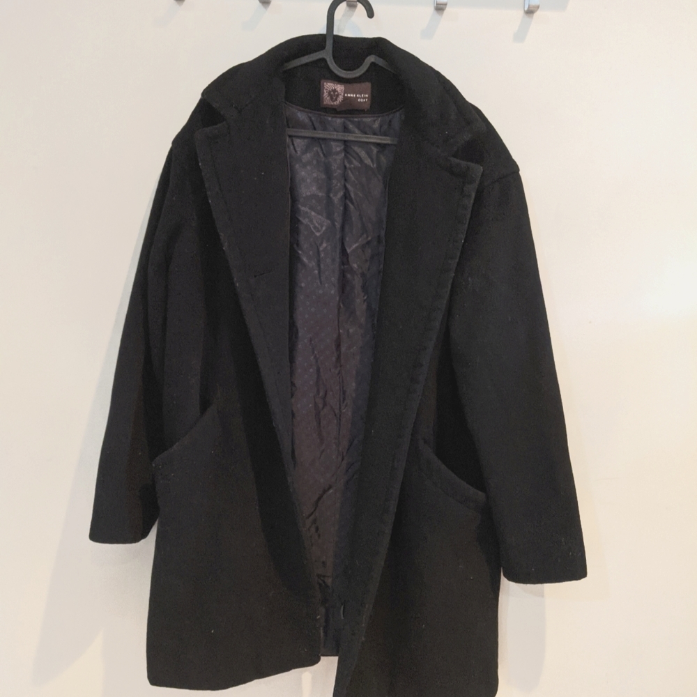 ANNE KLIEN Black Wool Coat